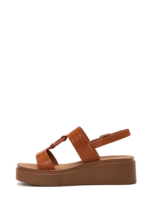 Kadın Taba Bilekten Bantlı Kalın Tabanlı Sandalet 24SFE462126 - Görsel 3