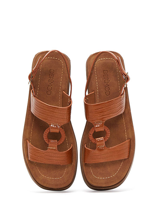 Kadın Taba Bilekten Bantlı Kalın Tabanlı Sandalet 24SFE462126 - Görsel 7