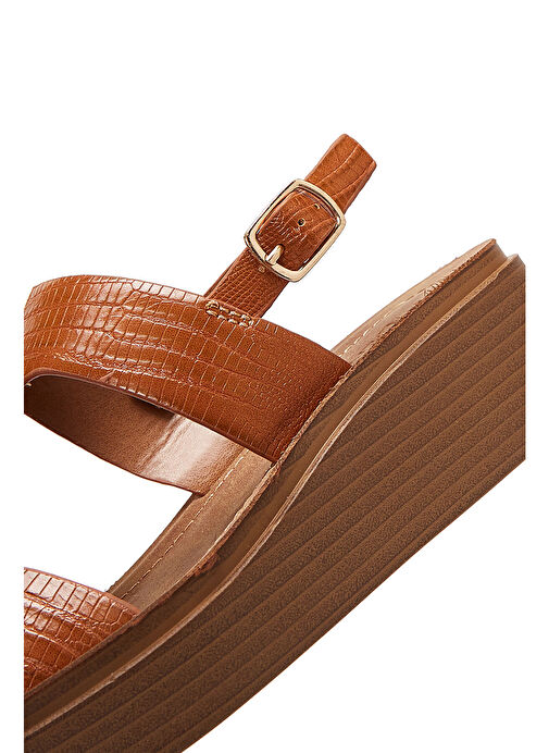 Kadın Taba Bilekten Bantlı Kalın Tabanlı Sandalet 24SFE462126 - Görsel 9