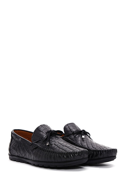 Derimod Derimod Erkek Siyah Kroko Desenli Deri Casual Loafer 24SFD6573E3 | Boyner Siyah - 4. görsel