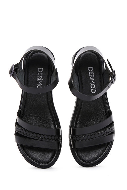 Derimod Derimod Kadın Siyah Bilekten Bantlı Deri Bodrum Sandaleti 24SFD331418 Sandalet & Terlik | Boyner Siyah - 7. görsel