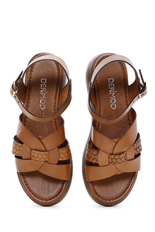 Derimod Derimod Kadın Taba Bilekten Bantlı Deri Sandalet 24SFD331918 Boyner'de! Taba - 7. görsel