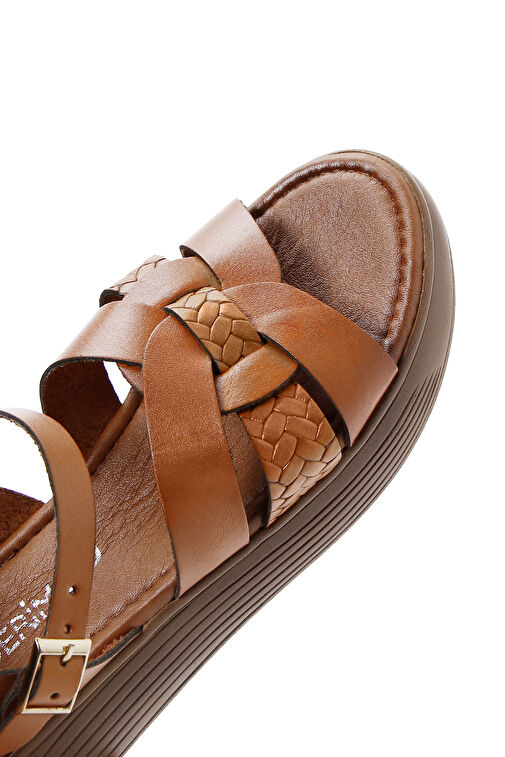 Derimod Derimod Kadın Taba Bilekten Bantlı Deri Sandalet 24SFD331918 Boyner'de! Taba - 8. görsel