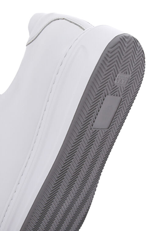 Erkek Beyaz Bağcıklı Deri Sneaker 24SFD610118 - Görsel 9