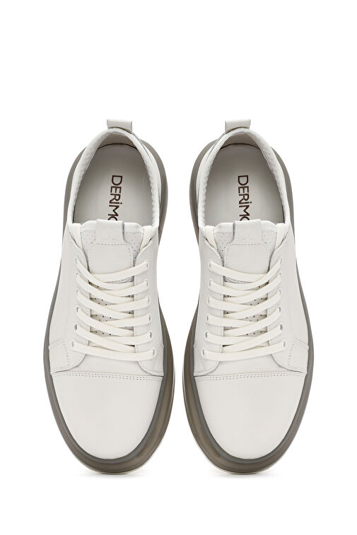 Derimod Derimod Erkek Beyaz Kalın Tabanlı Bağcıklı Deri Sneaker 24SFD695118 | Boyner Beyaz - 8. görsel