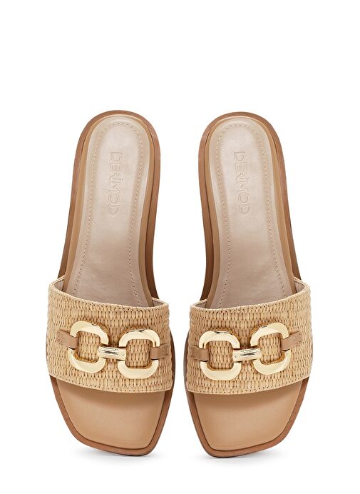 Kadın Bej Hasır Terlik 24SFE4801M7 - Görsel 8