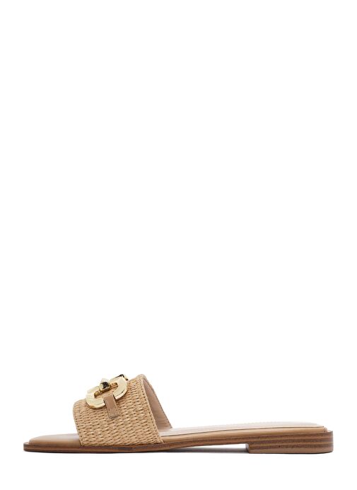 Kadın Bej Hasır Terlik 24SFE4801M7 - Görsel 3