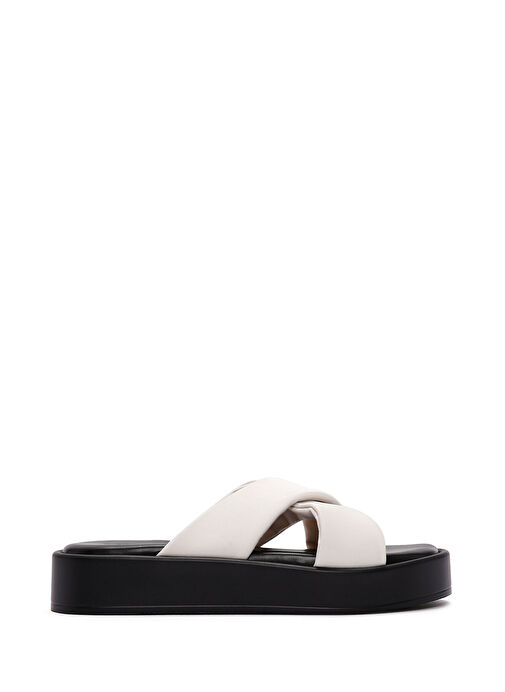 Derimod Derimod Kadın Bej Kalın Tabanlı Terlik 24SFE48046F Boyner'de! Bej - 2. görsel