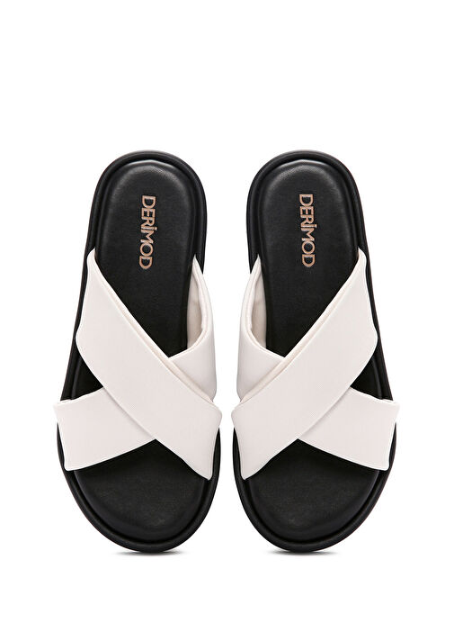 Derimod Derimod Kadın Bej Kalın Tabanlı Terlik 24SFE48046F Boyner'de! Bej - 8. görsel