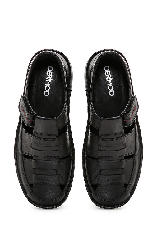Derimod Derimod Erkek Siyah Deri Casual Sandalet 24SFD670318 Sandalet & Terlik | Boyner Siyah - 7. görsel