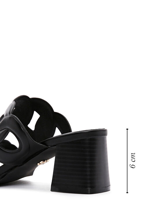 Derimod Derimod Kadın Siyah Kalın Topuklu Terlik 24SFD442318 Sandalet & Terlik | Boyner Siyah - 3. görsel