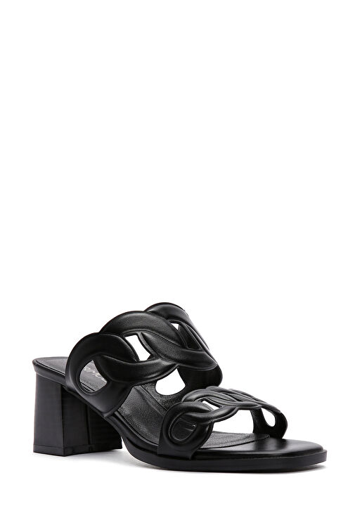 Derimod Derimod Kadın Siyah Kalın Topuklu Terlik 24SFD442318 Sandalet & Terlik | Boyner Siyah - 8. görsel