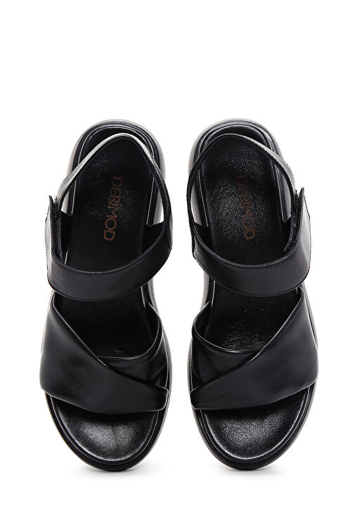 Derimod Derimod Kadın Siyah Bilekten Bantlı Kalın Tabanlı Deri Sandalet 24SFD130118 Sandalet & Terlik | Boyner Siyah - 7. görsel