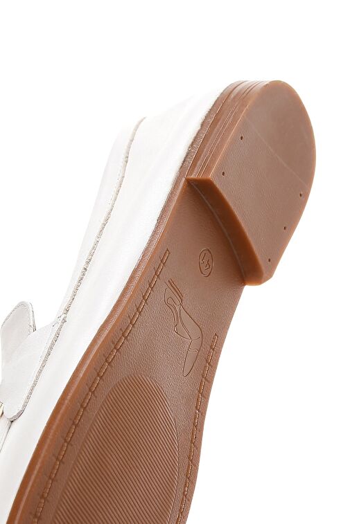 Derimod Beyaz Kadın Deri Loafer 24SFD350518 - Görsel 8