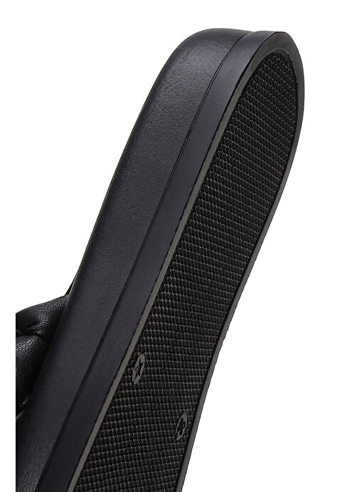 Derimod Derimod Kadın Siyah Örgü Deri Comfort Terlik 24SFD360329 Sandalet & Terlik | Boyner Siyah - 8. görsel