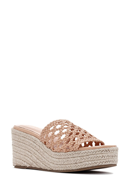 Kadın Bej Dolgu Topuklu Terlik 24SFE451618 - Görsel 7