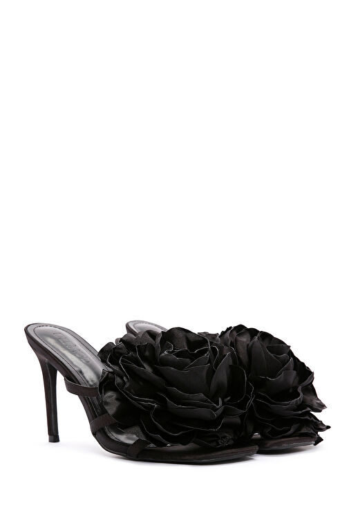 Derimod Derimod Siyah Pembe Kadın Topuklu Terlik 24SFE451414 Sandalet & Terlik | Boyner Siyah - 5. görsel