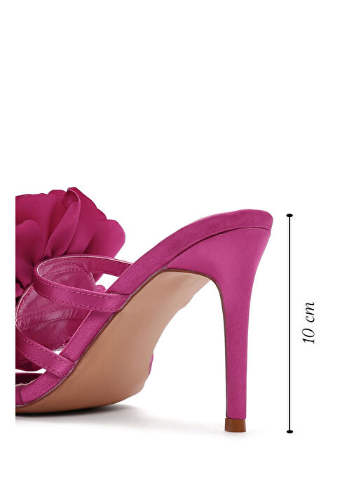 Derimod Derimod Kadın Pembe Aksesuar Detaylı İnce Topuklu Terlik 24SFE451414 Sandalet & Terlik | Boyner Pembe - 3. görsel