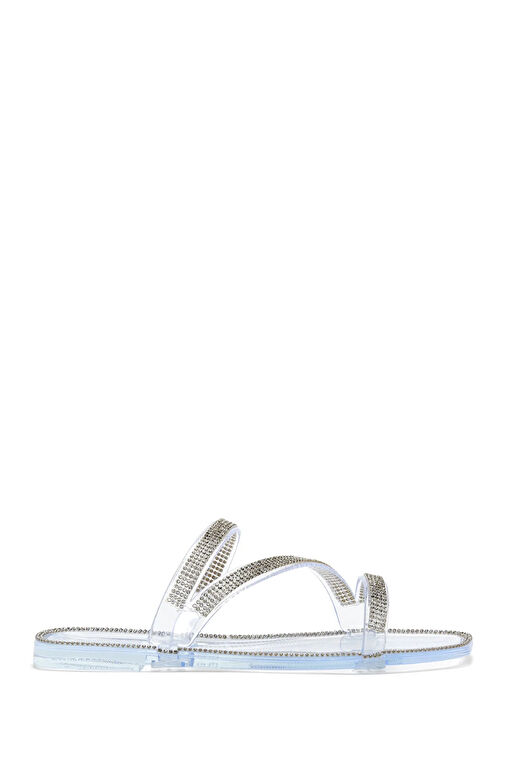 Kadın Şeffaf Jelly Taşlı Terlik 24SFE4904PV - Görsel 2