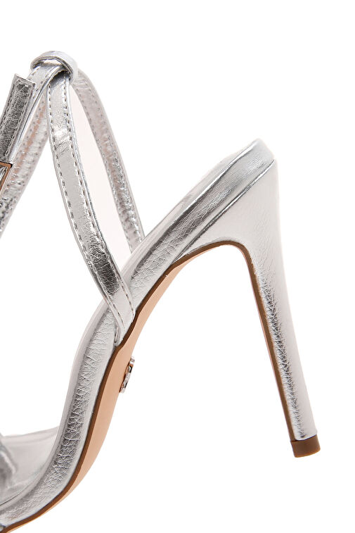 Derimod Derimod Kadın Gümüş Bilekten Bantlı Yüksek Topuklu Sandalet 24SFE491132 Sandalet & Terlik | Boyner Gümüş - 9. görsel