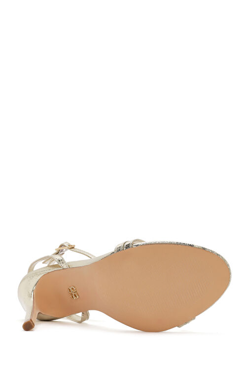 Derimod Derimod Kadın Altın Bilekten Bantlı Yüksek Topuklu Sandalet 24SFE491132 Sandalet & Terlik | Boyner Altın - 6. görsel