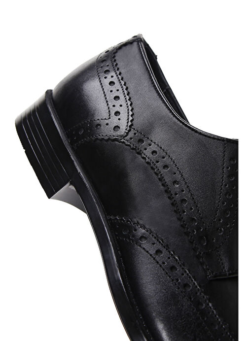 Erkek Siyah Deri Klasik Ayakkabı 24SFD620318 - Görsel 9