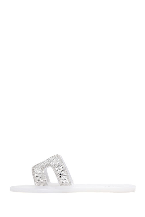 Kadın Beyaz Taşlı Jelly Terlik 24SFE4919PV - Görsel 3