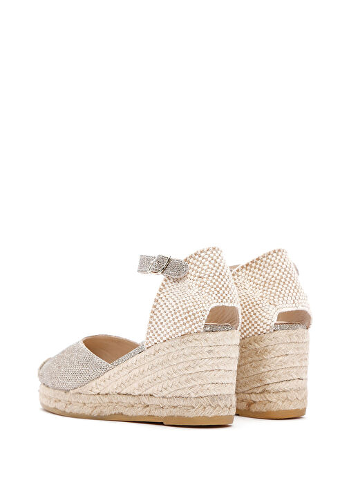 Derimod Derimod Kadın Bej Bilekten Bantlı Dolgu Topuklu Deri Espadril 24SFD152214 Casual Ayakkabı | Boyner Bej - 6. görsel