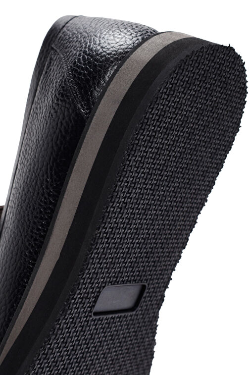 Erkek Siyah Deri Casual Loafer 24SFD6271FT - Görsel 9