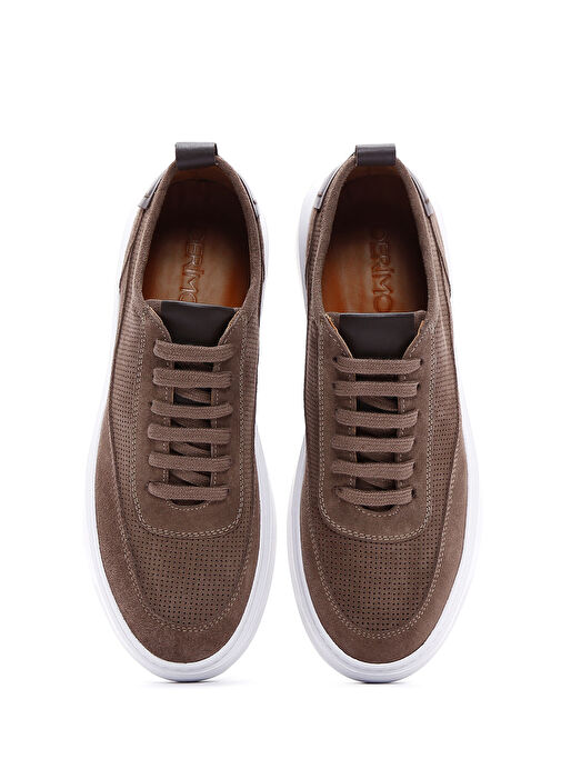 Derimod Derimod Erkek Vizon Bağcıklı Kalın Tabanlı Süet Deri Sneaker 24SFD613510 Boyner'de! Vizon - 7. görsel