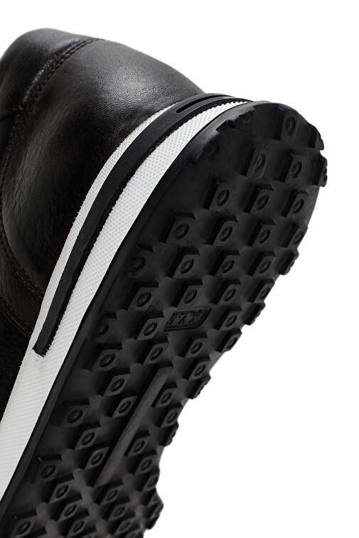 Erkek Kahverengi Kalın Tabanlı Deri Sneaker 24SFD641818 - Görsel 9