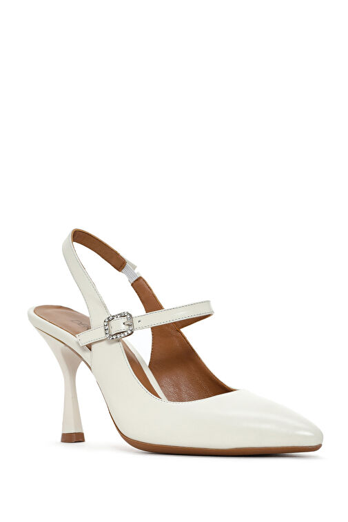 Derimod Derimod Bej Kadın Deri Topuklu Ayakkabı 24SFD132318 | Boyner Bej - 8. görsel