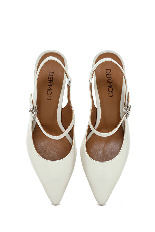 Derimod Derimod Bej Kadın Deri Topuklu Ayakkabı 24SFD132318 | Boyner Bej - 9. görsel