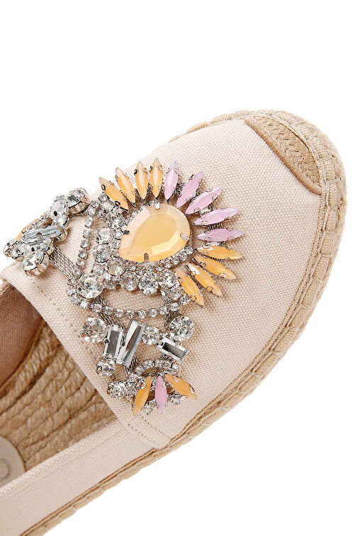 Derimod Derimod Kadın Bej Taşlı Espadril 24SFD20576F Boyner'de! Bej - 9. görsel