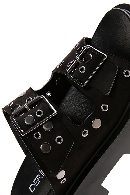 Derimod Derimod Kadın Siyah Kalın Tabanlı Terlik 24SFE400018 Sandalet & Terlik | Boyner Siyah - 8. görsel