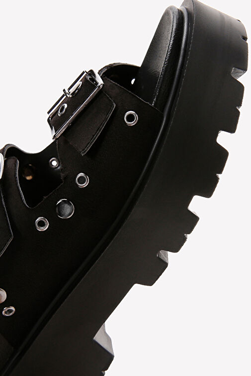 Derimod Derimod Kadın Siyah Kalın Tabanlı Terlik 24SFE400018 Sandalet & Terlik | Boyner Siyah - 9. görsel