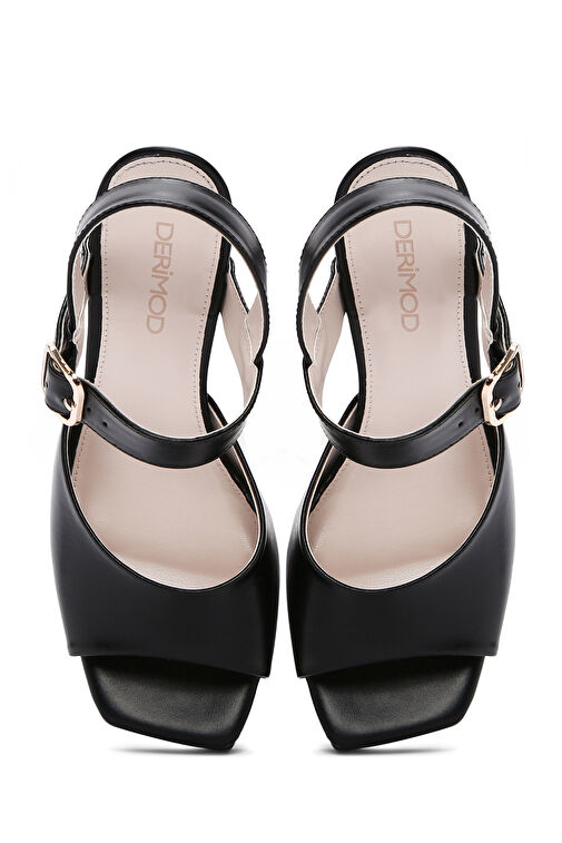 Derimod Derimod Kadın Siyah Bilekten Bantlı Yüksek Topuklu Sandalet 24SFE401416 Sandalet & Terlik | Boyner Siyah - 9. görsel