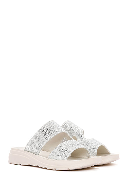 Kadın Gümüş Taşlı Comfort Terlik 24SFE464214 - Görsel 4