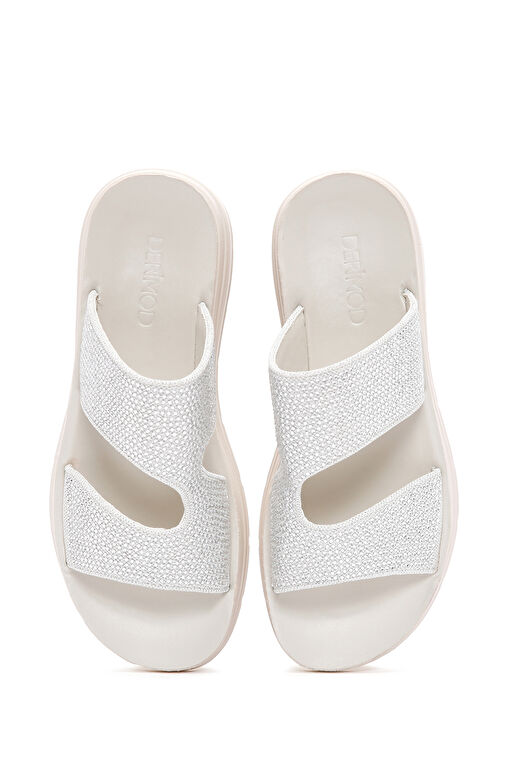 Kadın Gümüş Taşlı Comfort Terlik 24SFE464214 - Görsel 8