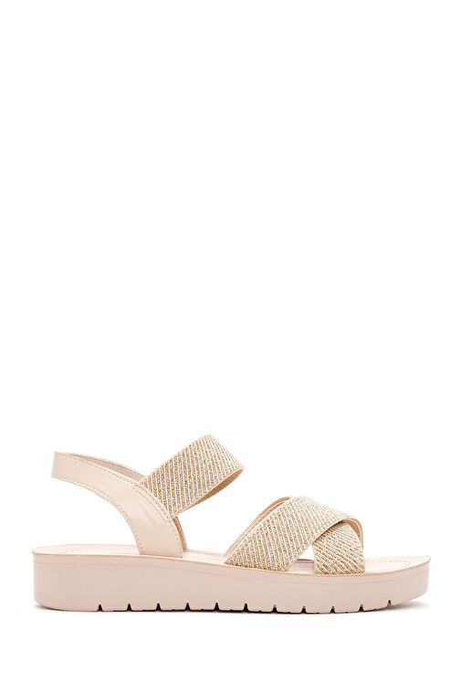 Kadın Bej Bilekten Bantlı Sandalet 24SFE465014 - Görsel 2