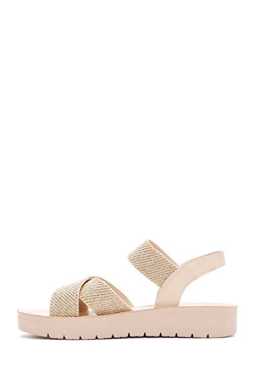 Kadın Bej Bilekten Bantlı Sandalet 24SFE465014 - Görsel 3