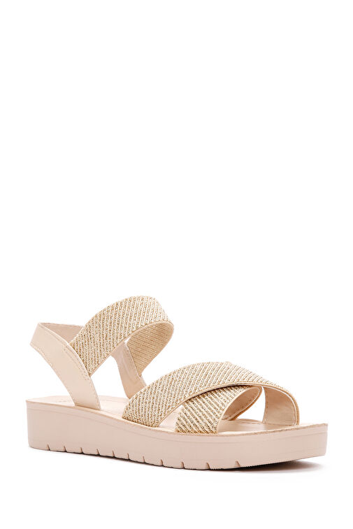 Kadın Bej Bilekten Bantlı Sandalet 24SFE465014 - Görsel 7