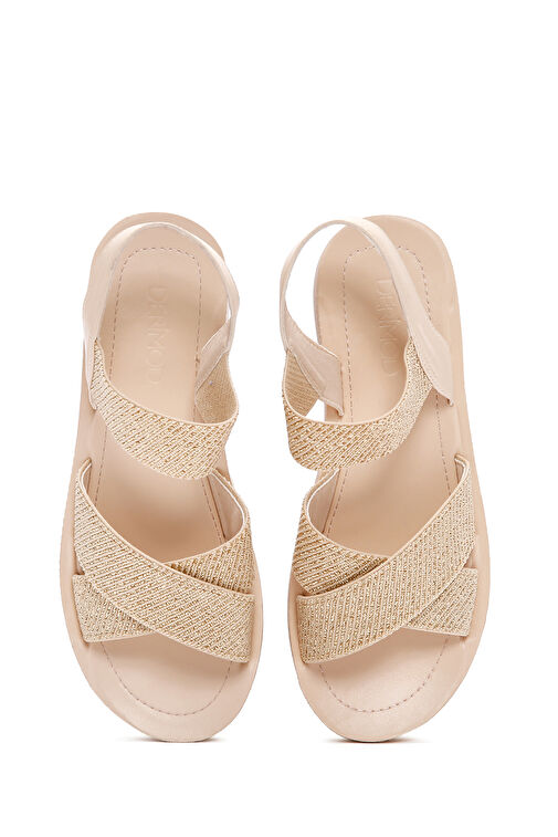Kadın Bej Bilekten Bantlı Sandalet 24SFE465014 - Görsel 8