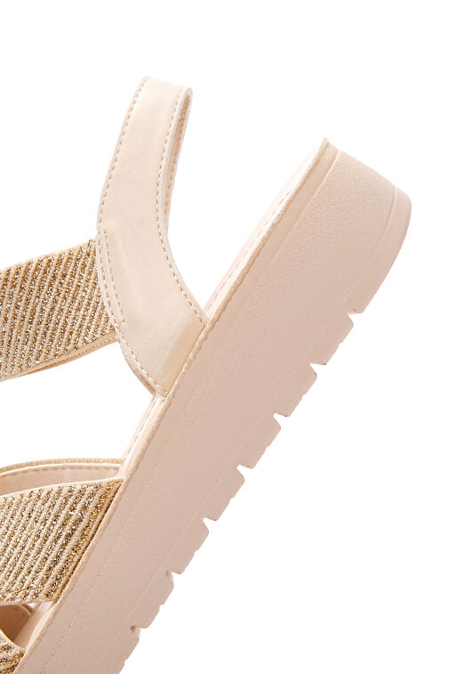Kadın Bej Bilekten Bantlı Sandalet 24SFE465014 - Görsel 9