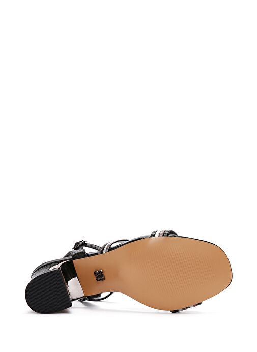 Derimod Derimod Kadın Siyah Bilekten Bantlı Metalik Topuklu Sandalet 24SFE465832 Sandalet & Terlik | Boyner Siyah - 5. görsel