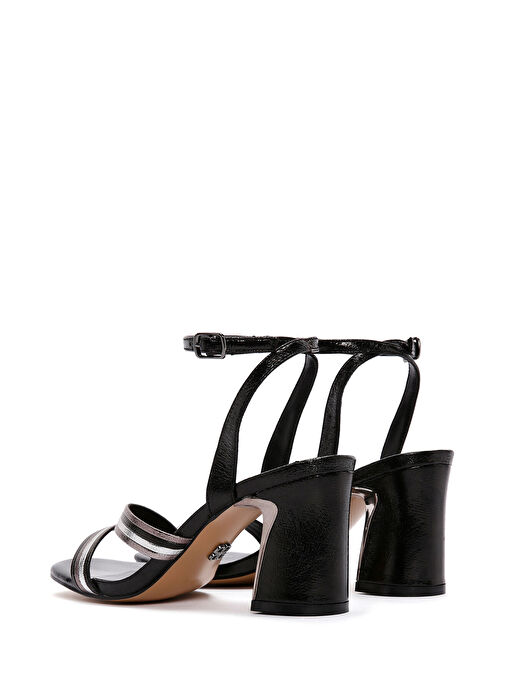 Derimod Derimod Kadın Siyah Bilekten Bantlı Metalik Topuklu Sandalet 24SFE465832 Sandalet & Terlik | Boyner Siyah - 6. görsel