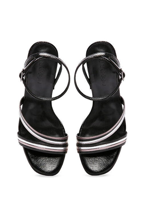 Derimod Derimod Kadın Siyah Bilekten Bantlı Metalik Topuklu Sandalet 24SFE465832 Sandalet & Terlik | Boyner Siyah - 8. görsel