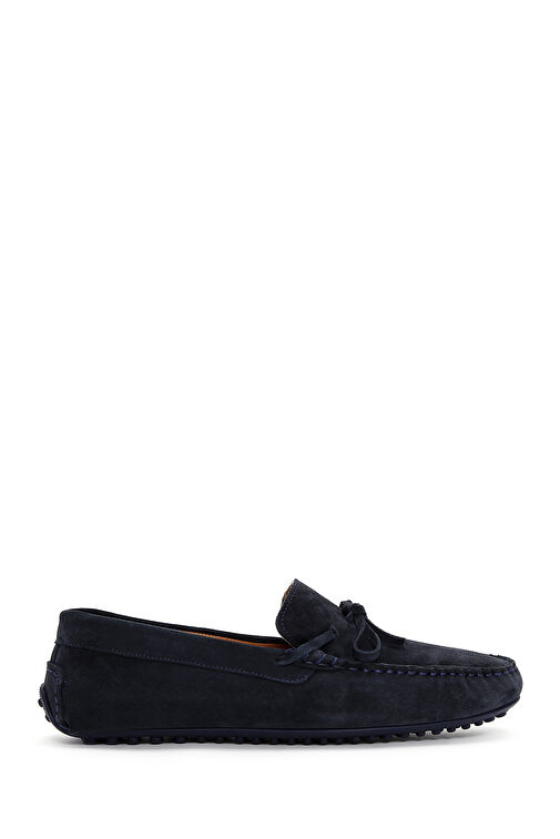 Erkek Lacivert Süet Deri Casual Loafer 24SFD630010 - Görsel 2