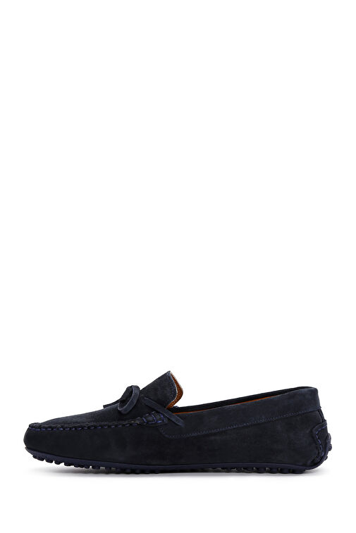 Erkek Lacivert Süet Deri Casual Loafer 24SFD630010 - Görsel 3
