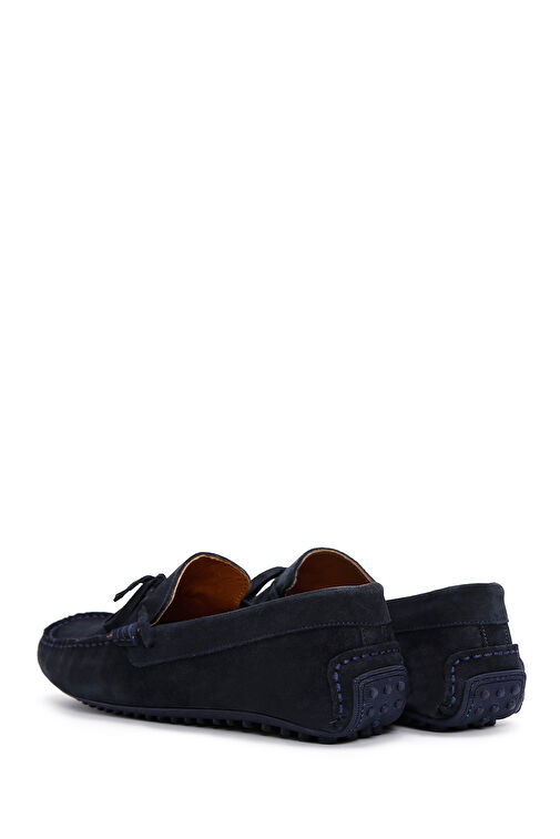 Erkek Lacivert Süet Deri Casual Loafer 24SFD630010 - Görsel 6